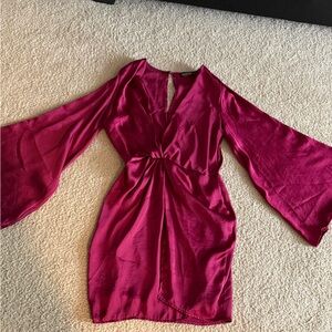 Fashion Nova Deep Red Satin Top